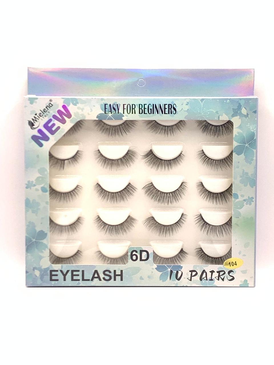 Mielena Italy 6D false eyelash set features 10 pairs of lashes